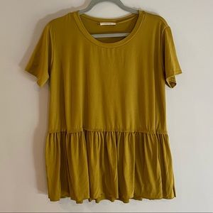 Entro peplum buttery soft short sleeve top
